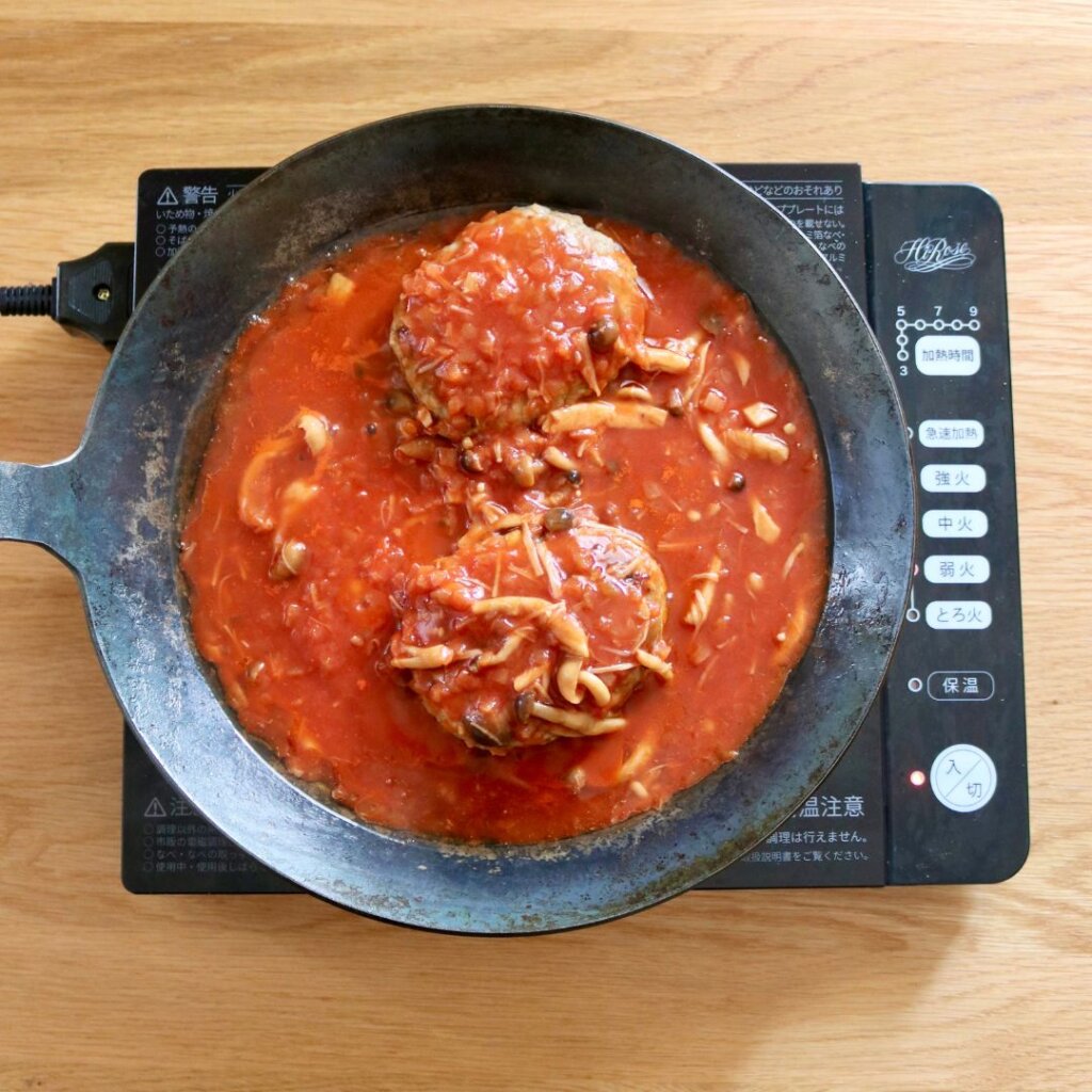 dミールキット　「おいしい5min.」　濃厚トマトソースのうま味ハンバーグ